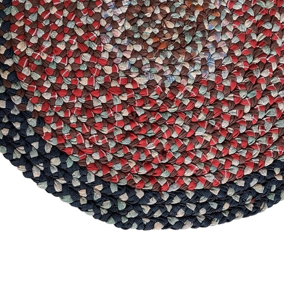 Handcrafted Bohemian Multicolour Braided Round Rug - Picture 5 of 10